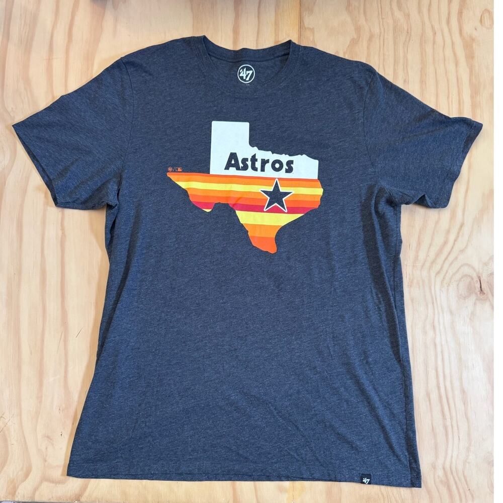 Houston Astros retro Texas Astrodome logo 47 Brand blue t-shirt Size XL
